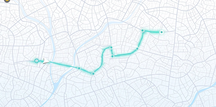 Traseu de pontaj GPS pe hartă