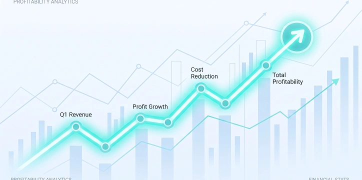 Grafic de profitabilitate și cash-flow în creștere